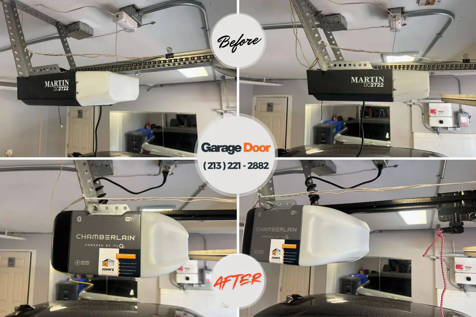Before and after: garage door repair Washington, KS